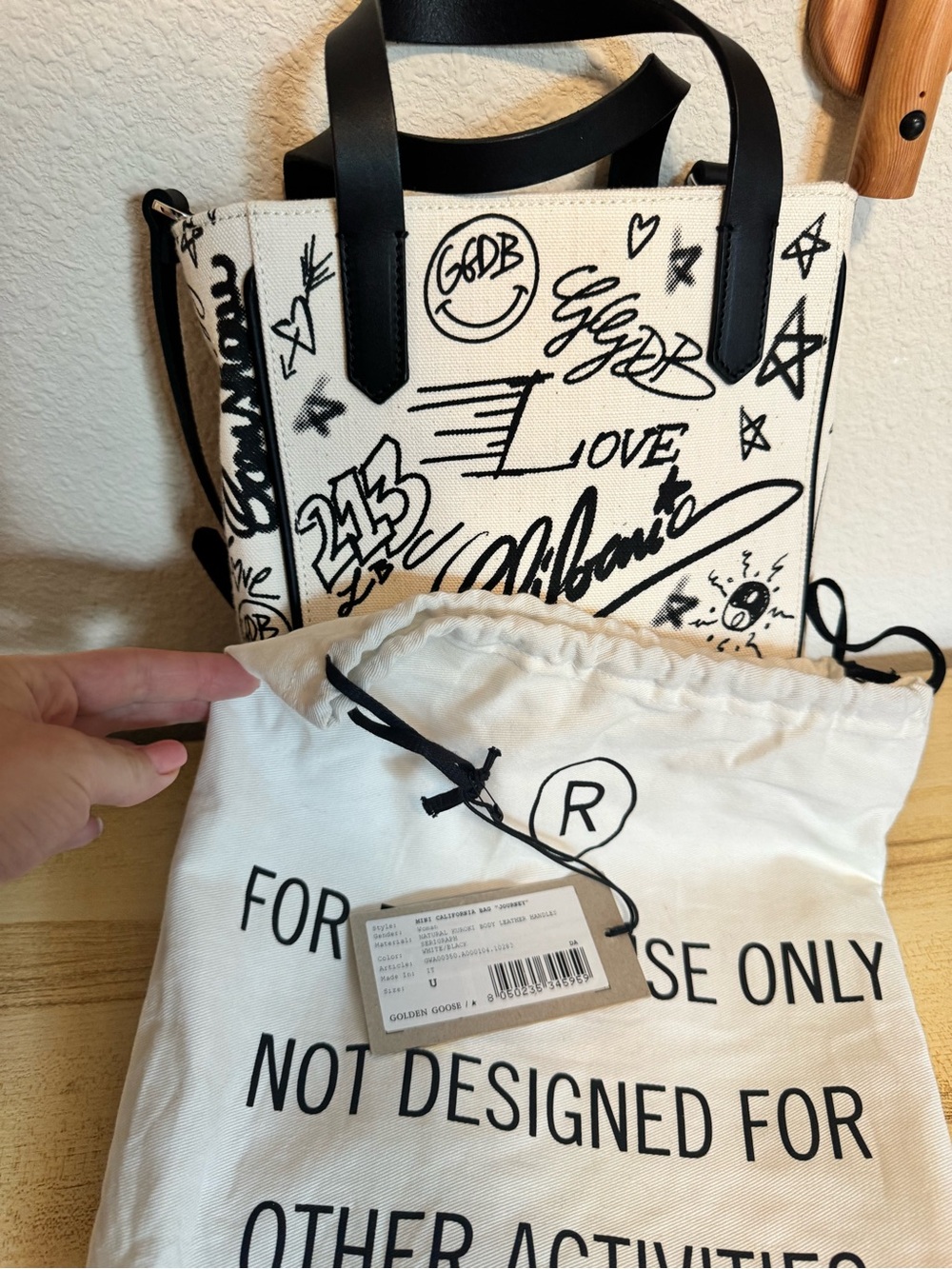 NWT a Golden Goose California Mini Canvas & Leather Tote - Picture 12 of 12